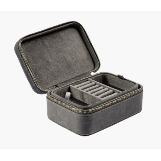 Smykkeskrin Gr� Velur Med L�s Skuff