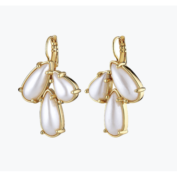 Aubin Gold White Pearl Earring